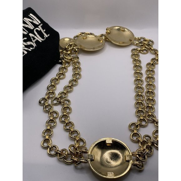 GIANNI VERSACE Medusa Gold Plated Coin Belt Chain Gianni Versace